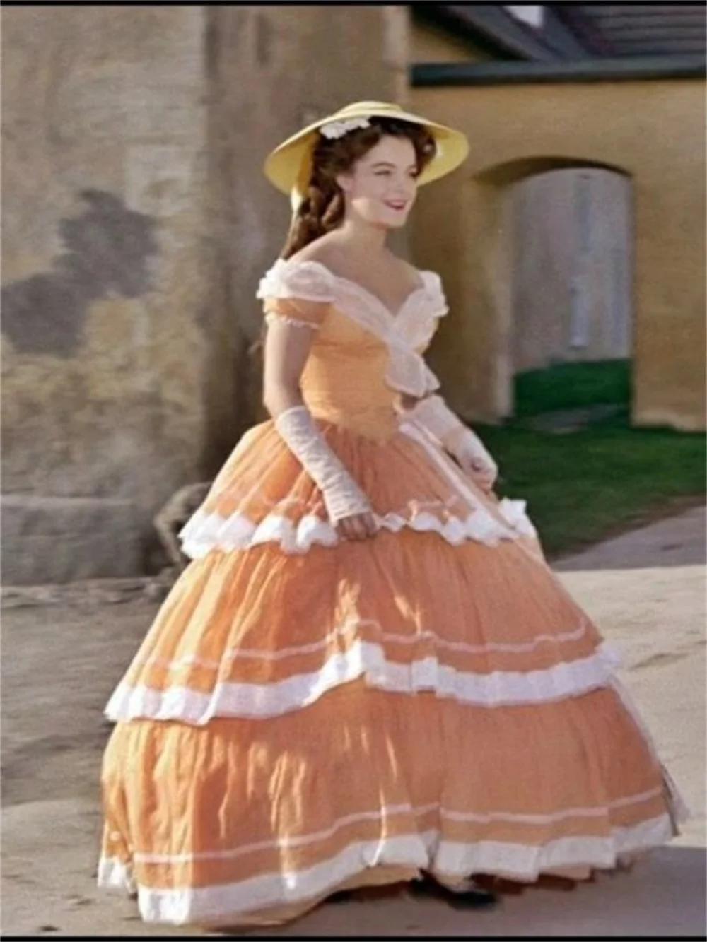 Yellow Empress Sisi Cosplay Dress Scarlett Costume 1860s Civil War Vintage Victorian Southern Belle Princess Sissi Dress Gown