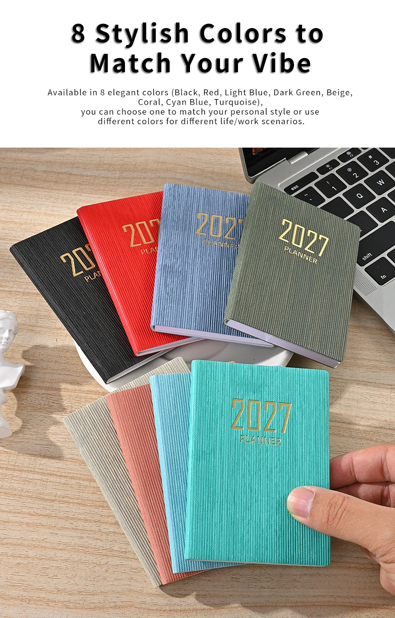 2027 A7 Mini Wochenplaner Notizbuch 128 Seiten Dünner Taschenkalender Terminplaner Tagebuch Tragbares Journal für Büro Zuhause Reisen Geschenke – Detail 2
