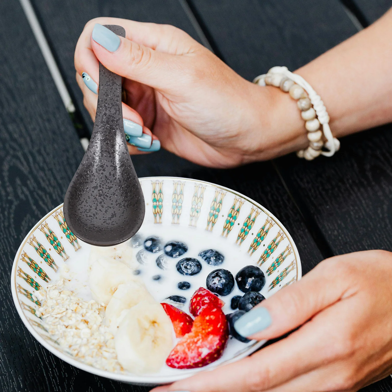 

Retro Japanese Ceramic Spoon Small Size for Soup Dessert Tea Asian Kitchenware Ramen Spoon Tableware Dining Accessory