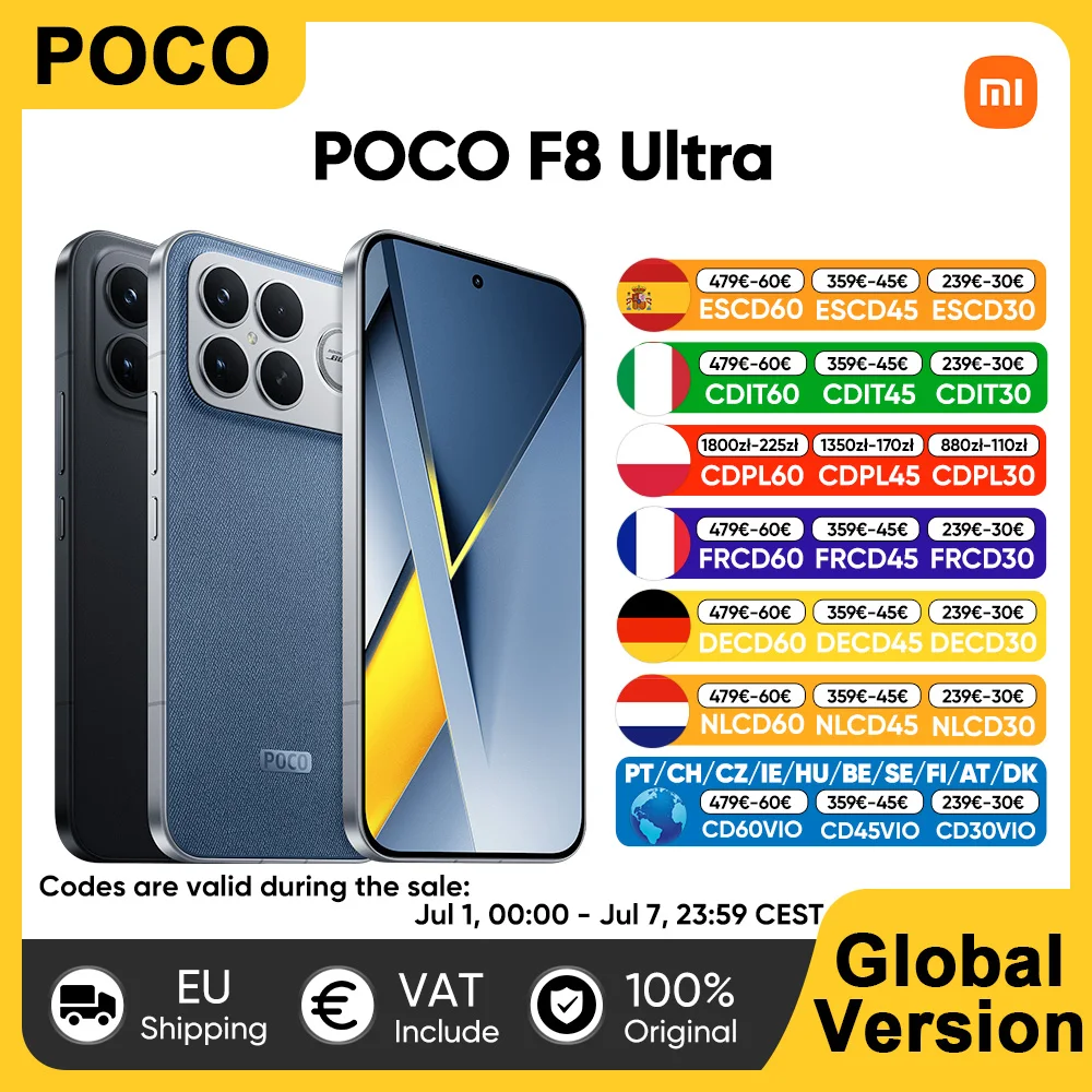 Globalna wersja smartfona POCO F8 Ultra 5G z procesorem Snapdragon ® 8 Elite Gen 5 6500mAh 100W HyperCharge 6.9-calowy wyświetlacz AMOLED chroniący oczy NFC