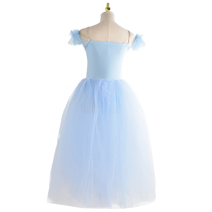 Costume de Ballet Giselle romantique pour filles, longue robe en Tulle veloutée avec manches bouffantes, tenue de ballerine de chœur aux couleurs pastel