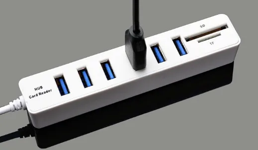 3 Port USB 2.0 HUB 6 Port USB2.0 Splitter + Card Reader Mini 2 in 1 Cardreader for SD TF Micro SD for Windows XP/7/8 Vist