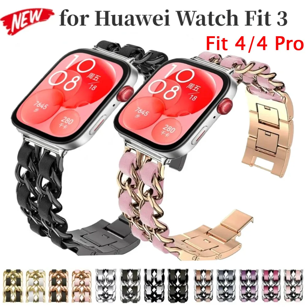 Metall-Edelstahl-Armband für Huawei Watch Fit 5/4/3 Band Smartwatch Ersatzarmband für Huawei Watch Fit5/4 Pro Gürtel
