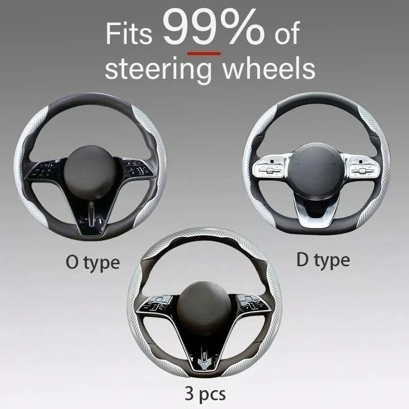 عدم الانزلاق ألياف الكربون غطاء توجيه سيارة عجلة القيادة الداعم يغطي لمقعد كوبرا ولد 2022-2025 العالمي السيارات حامي #5