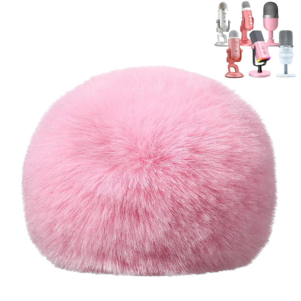 Mic Foam Cover for Blue Yeti Microphone,Mic Foam Cover with Furry Windscreen Muff Windshield for ZealSound K66 Pink ZZM