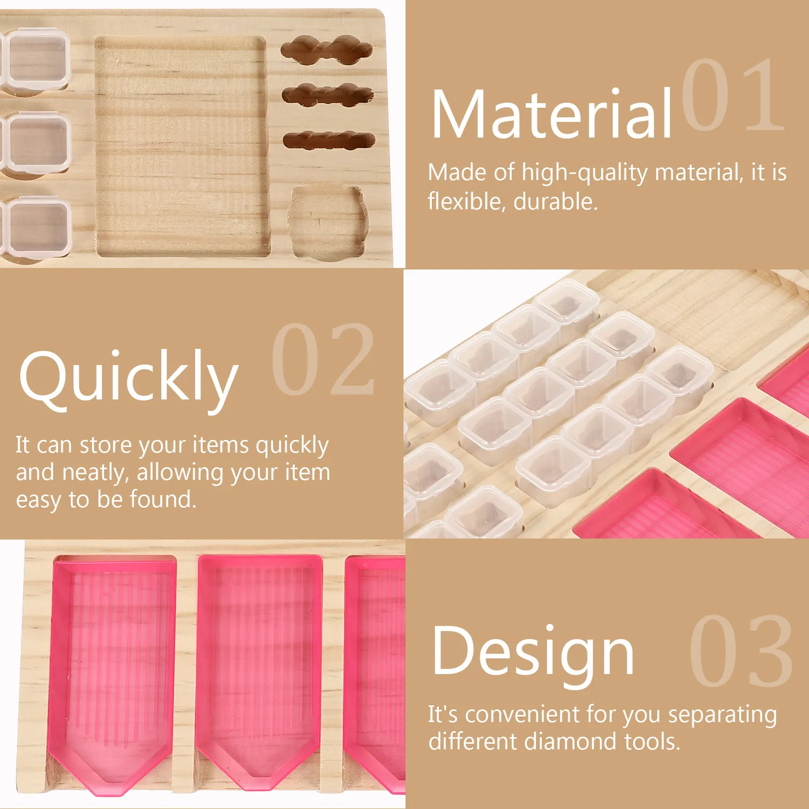 

1Set Diamond Picture Tray Organizer High Quality Flexible Storage Rack for DIY Embroidery Painting Tools Rhinestone Accessories