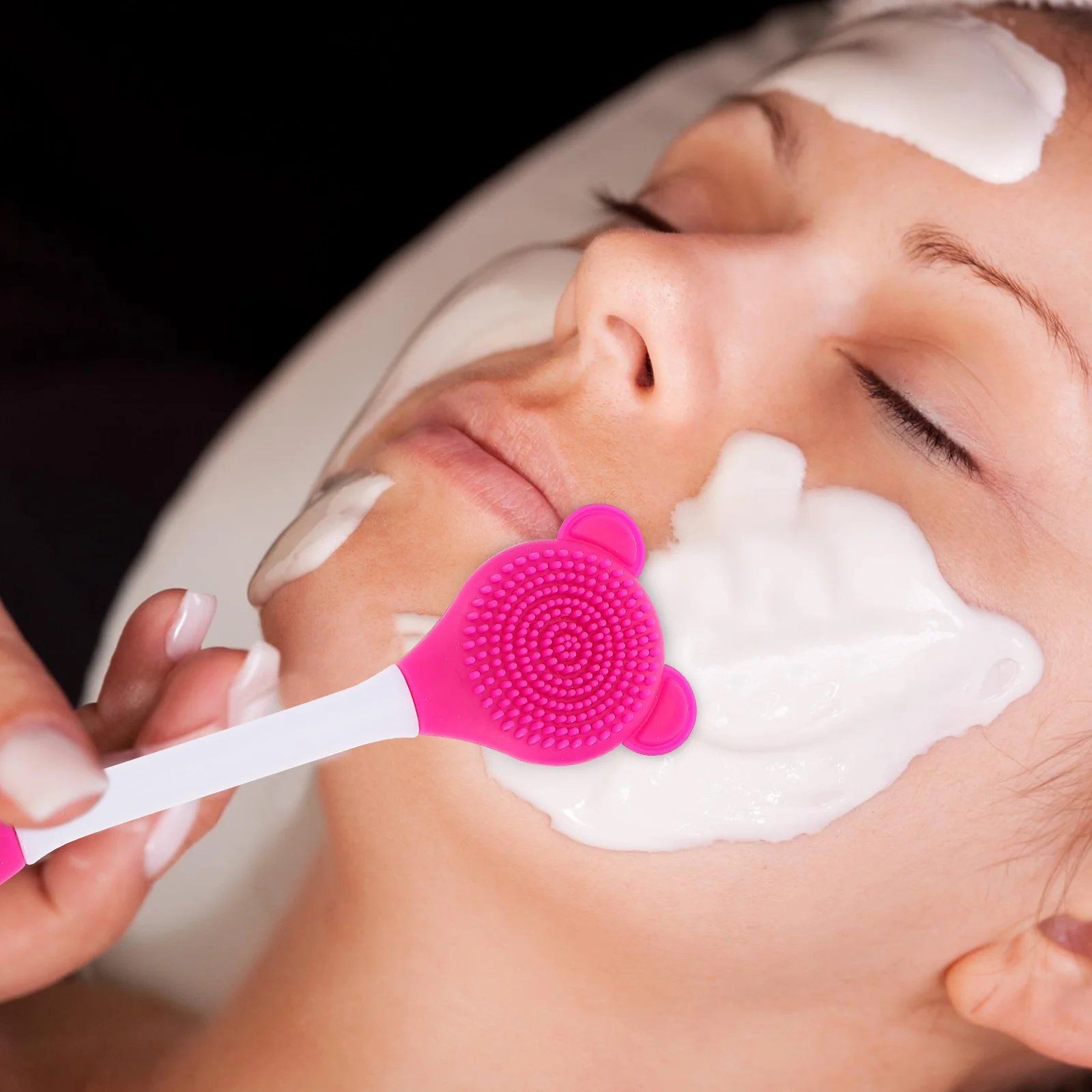 4 stuks gezichtsmaskerborstel dubbelzijdige siliconen gezichtsreinigingsborstel poriereiniger schoonheidstool voor huidverzorging gezichtsmasker applicator