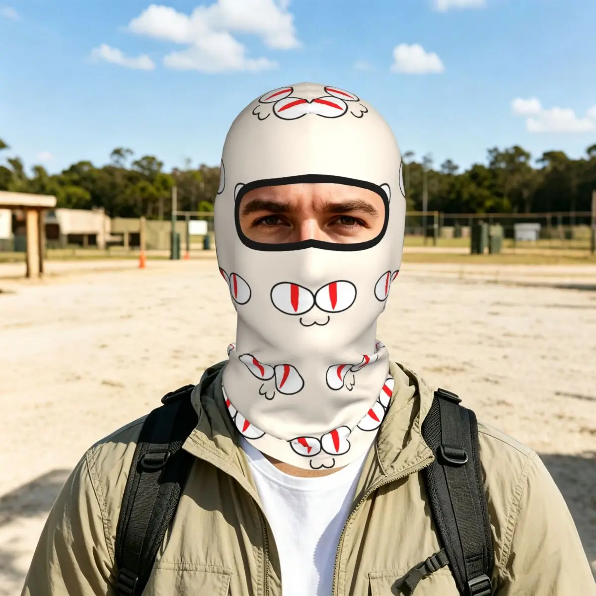 Smoking Neco Arc Breathable Thin Balaclava Full Face Mask Sun Protection Neck Gaiter For Motorcycle Cycling Fishing Outdoor