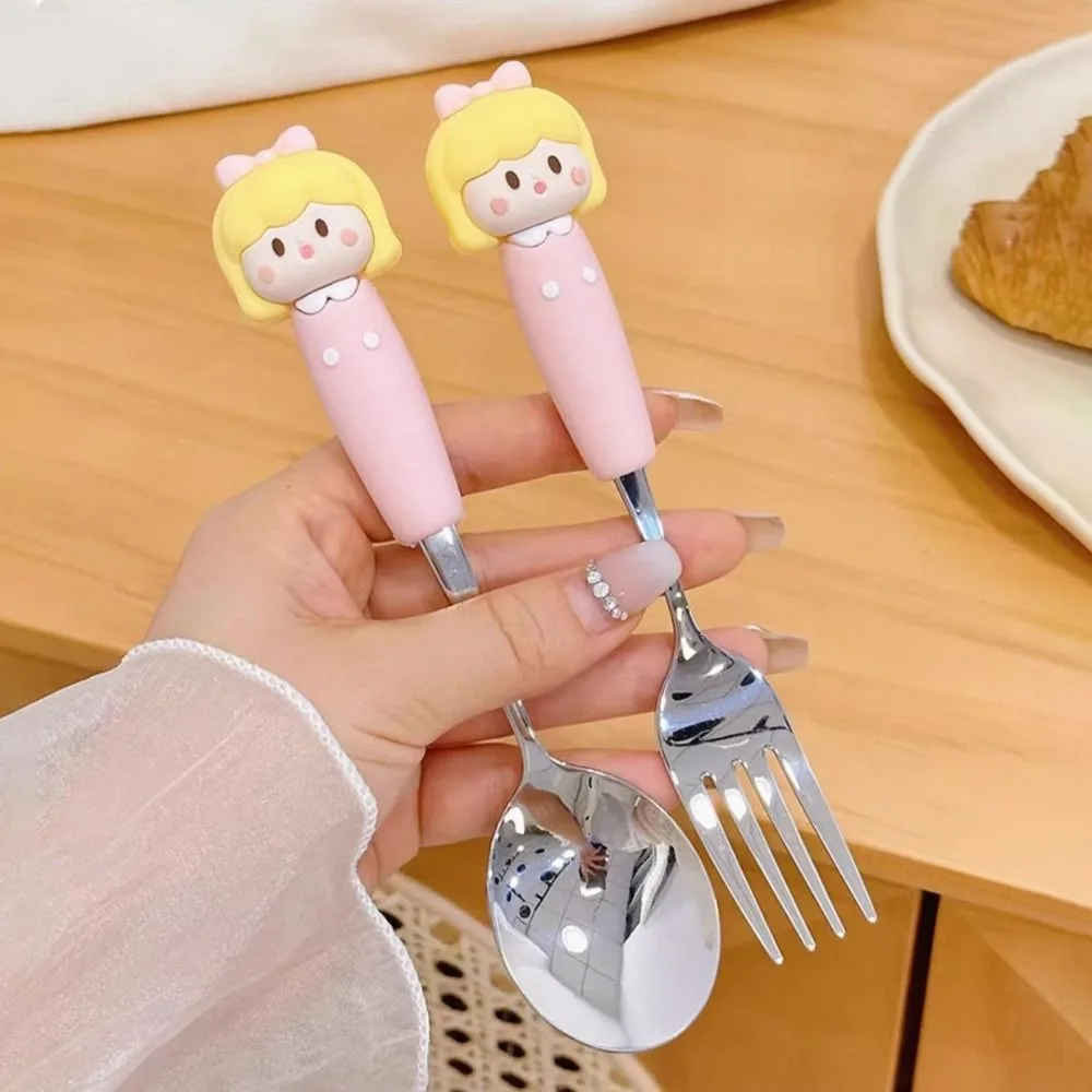 Gift Cute Stainless Steel Spoon Girl Duck Fork Tableware Cartoon Stainless Steel Cutlery Office Workers