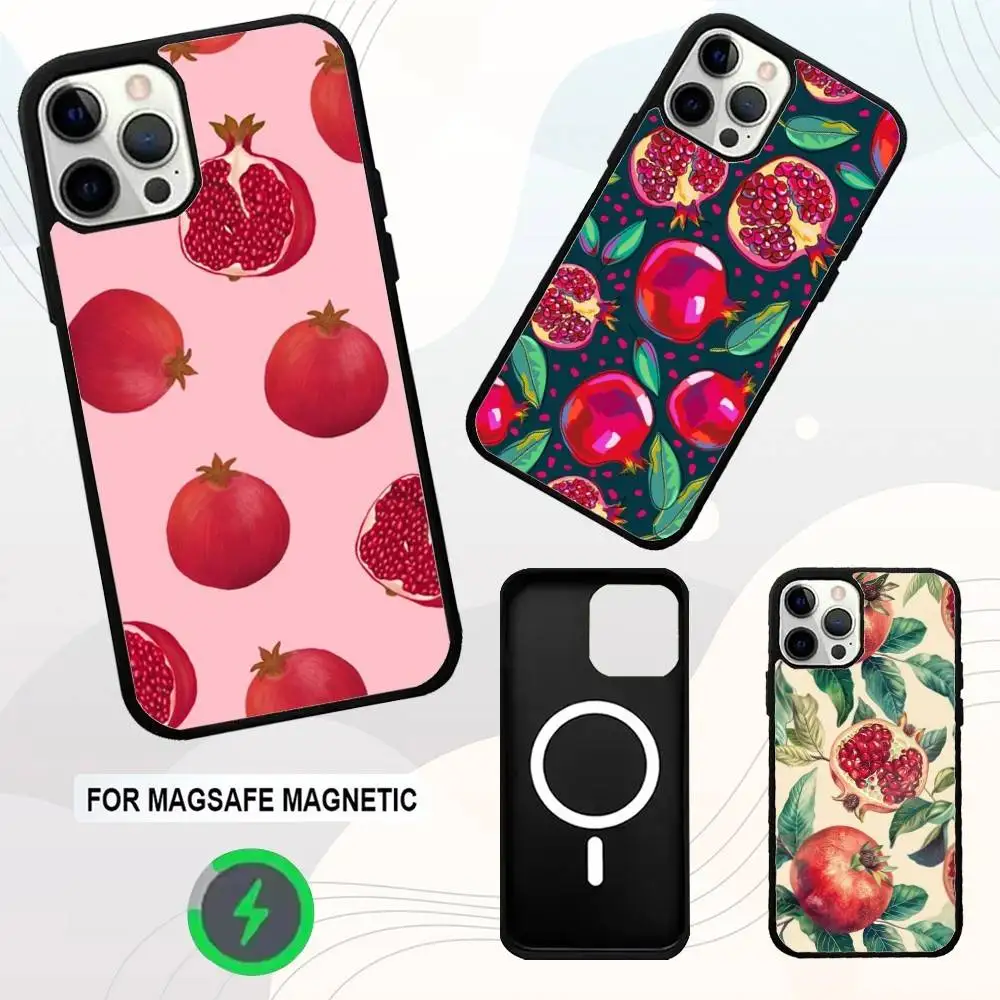 

Fruit Red Pomegranate Phone Case For iPhone 16e,16,15,14,13,12,11,Plus,Pro,Max,Mini Magsafe Magnetic Wireless Charging