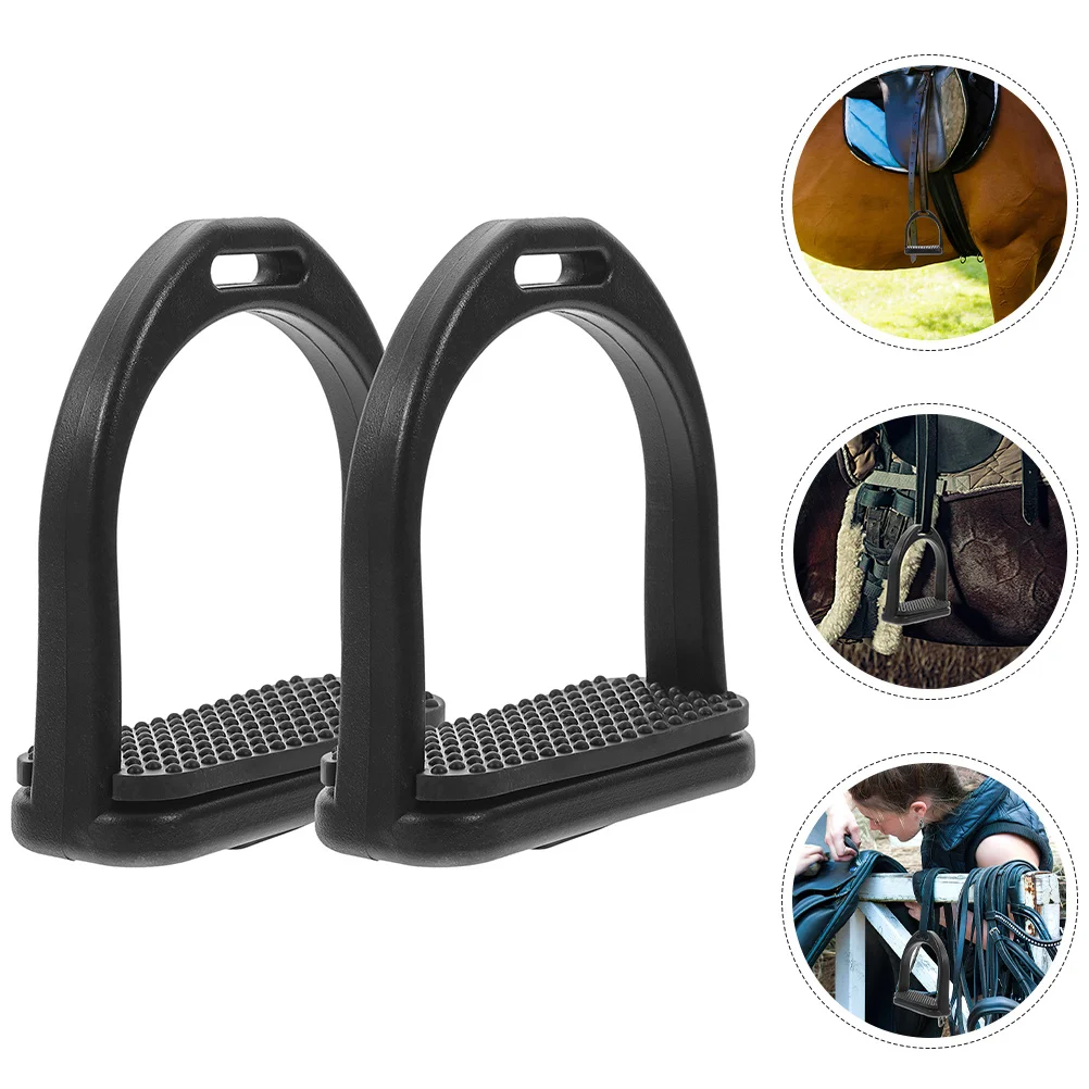 1 زوج ركاب الحصان الأسود بوم المواد المضادة للانزلاق القدم حصيرة ل درب ركوب تسلق السرج الغربي استخدام قوة عالية