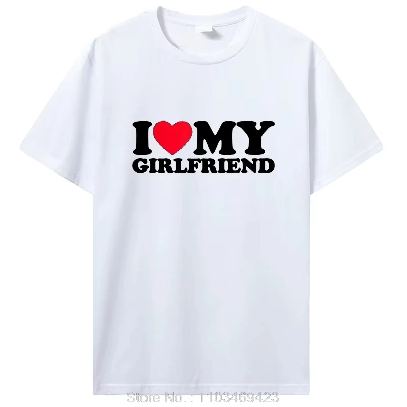 I Love My Girlfriend T Shirt I Heart My-Girlfriend TShirt GF T-Shirt Boyfriends Gifts Valentine's Day Costume Graphic Tee Tops view 5