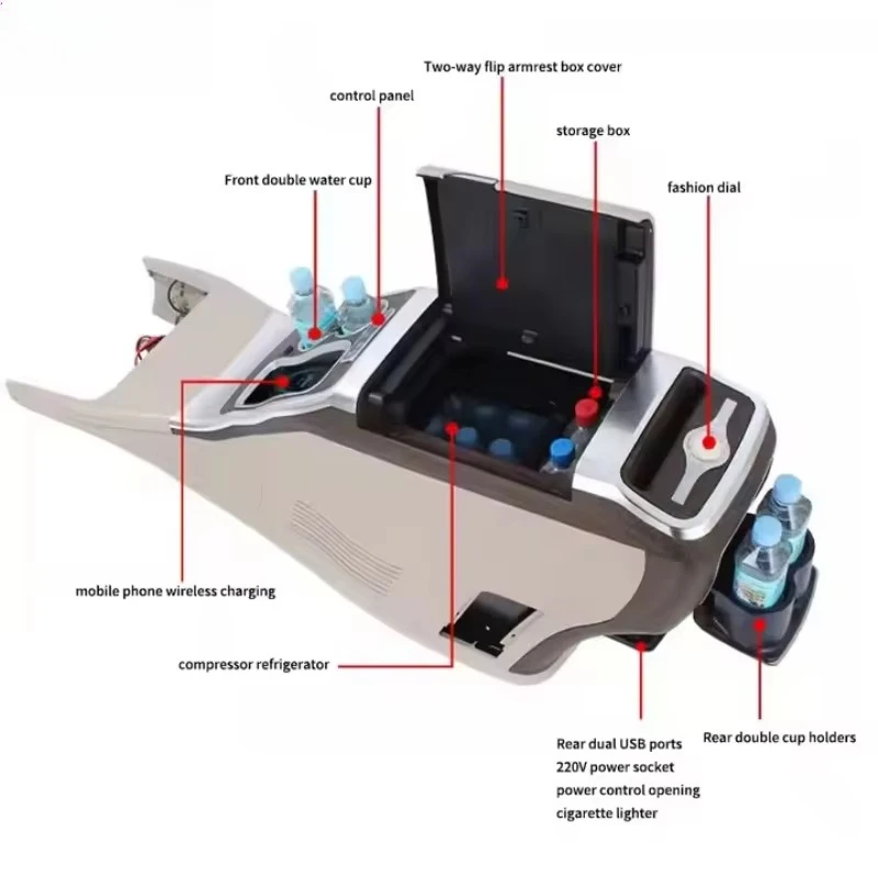 V Class Armrest Center Console Armrest Storage Box 2014+ Fit for v Class W447 Box with Refrigerator Vito V250 V260 V300