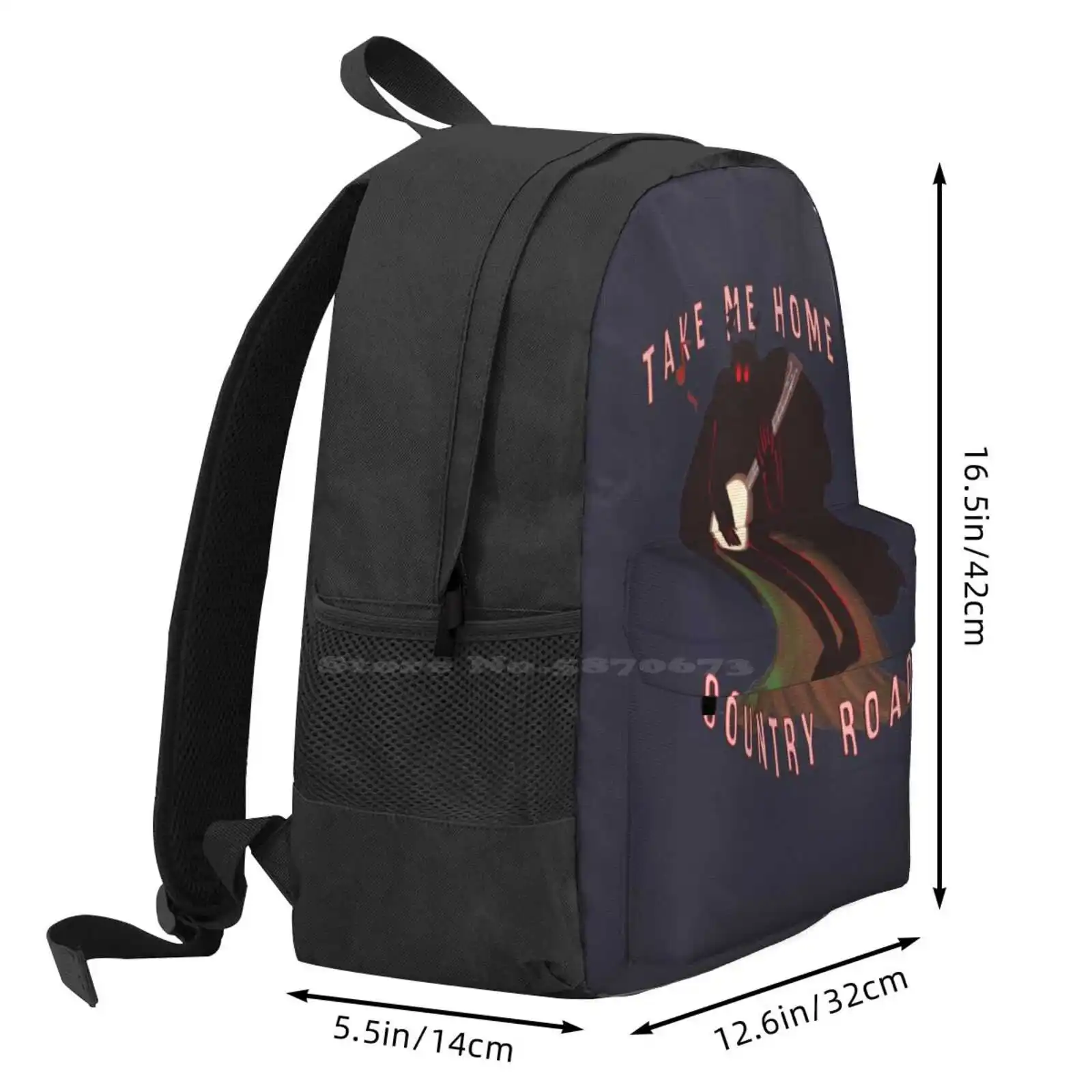 Mothman, Country Roads (But Like He Has A Banjo) Hot Sale Schoolbag Backpack Fashion Bags Mothman John Denver Point Pleasant image 3