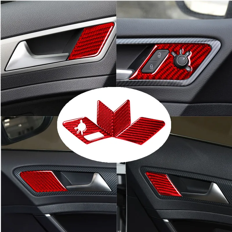 Car Interior Decoration Protection Carbon Fiber Red Sticker For Volkswagen VW Golf 7 GTI MK7 2014-2019 Styling Accessories
