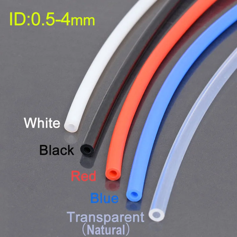 1/5M PTFE Tube For 3D Printer Parts Pipe ID 1 0.5 2 3 4mm Multicolor Insulated Hose Extruder J-head Withstand Voltage