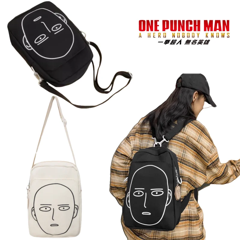 ONE PUNCH-MAN Saitama Crossbody Bag Student Shopping Bag Children's Outing Backpack Anime Knapsack Boys and Girls Holiday Gift