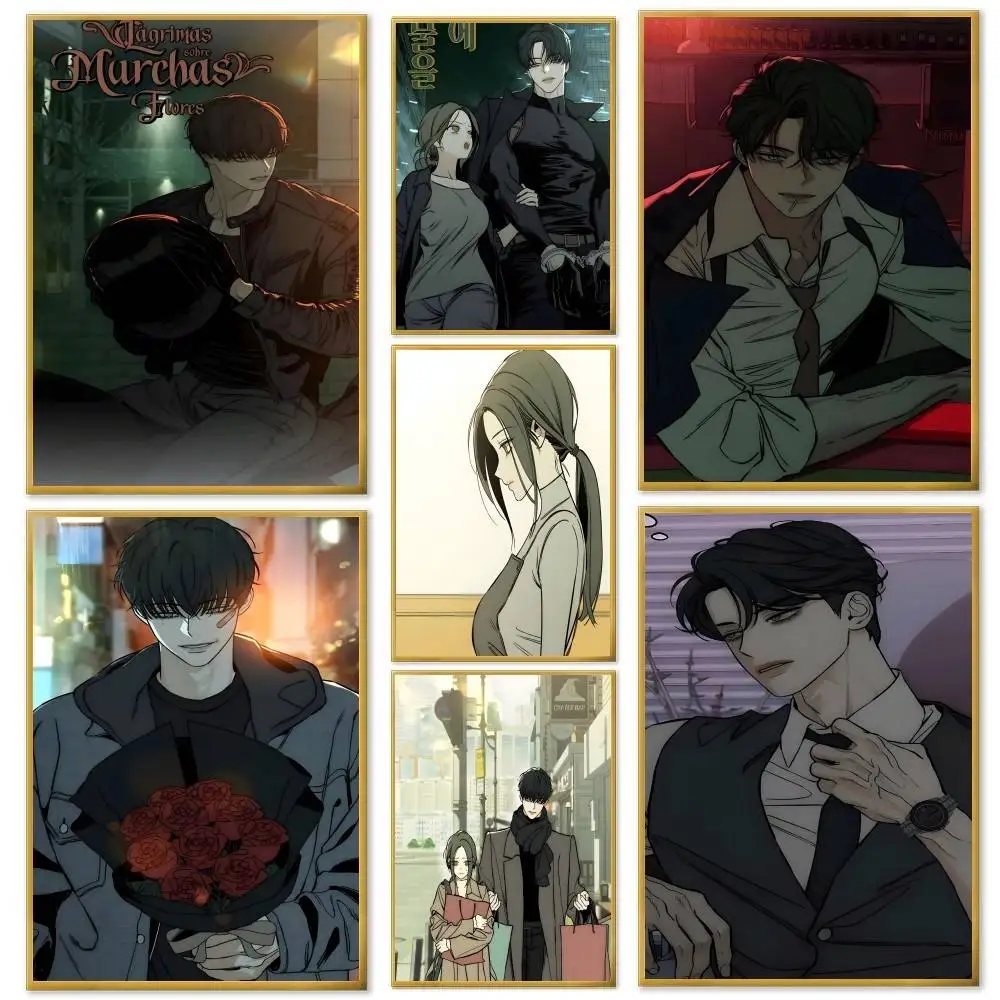 Tears On A Withered Flower Anime Poster And Prints Wall Art Pictures For Modern Bedroom Game Room Home Decor