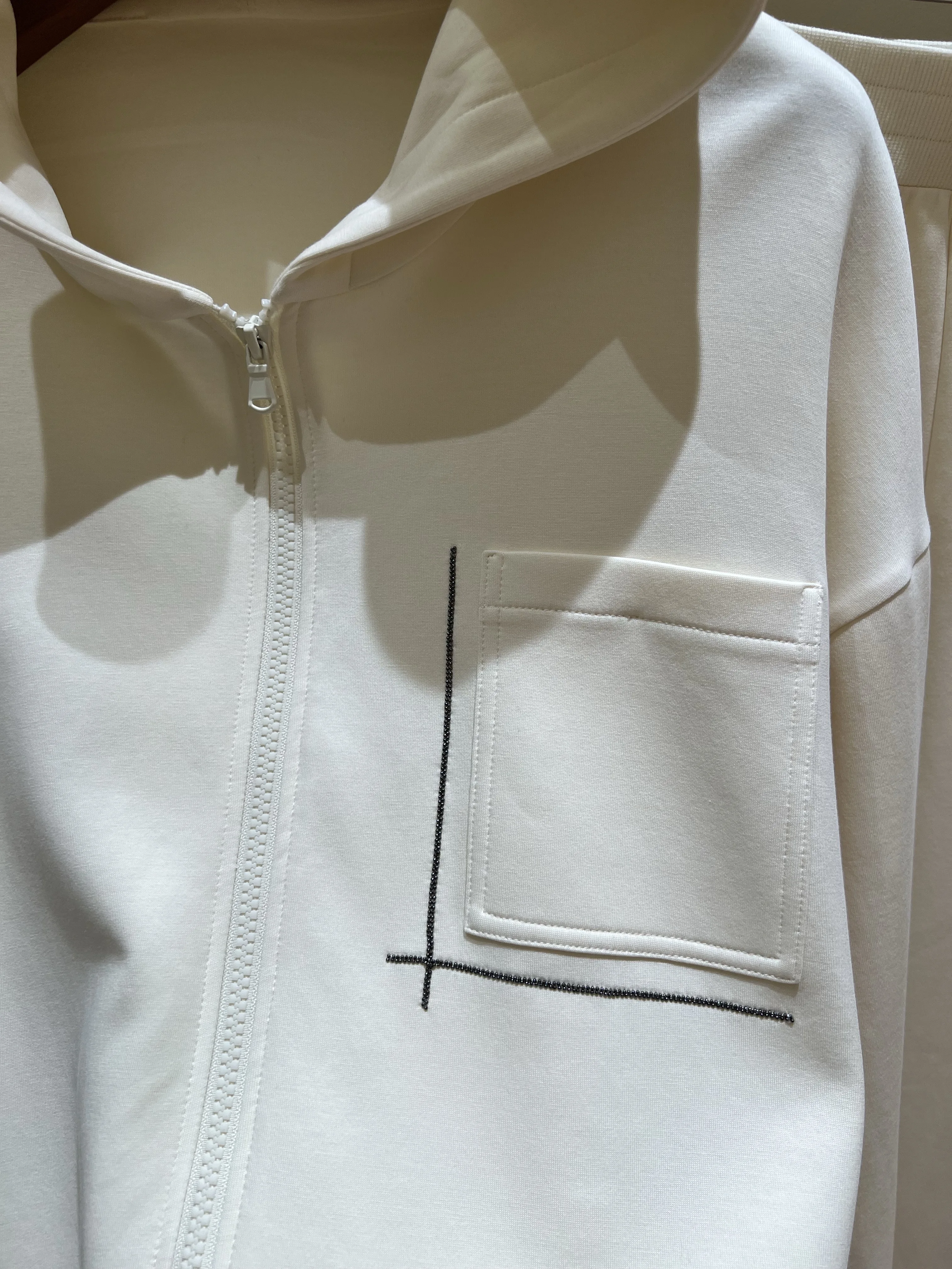 Autumn/Winter New High-Quality Fashionable Casual Commuter Hooded Pocket Beaded Chain Set For Women 2026