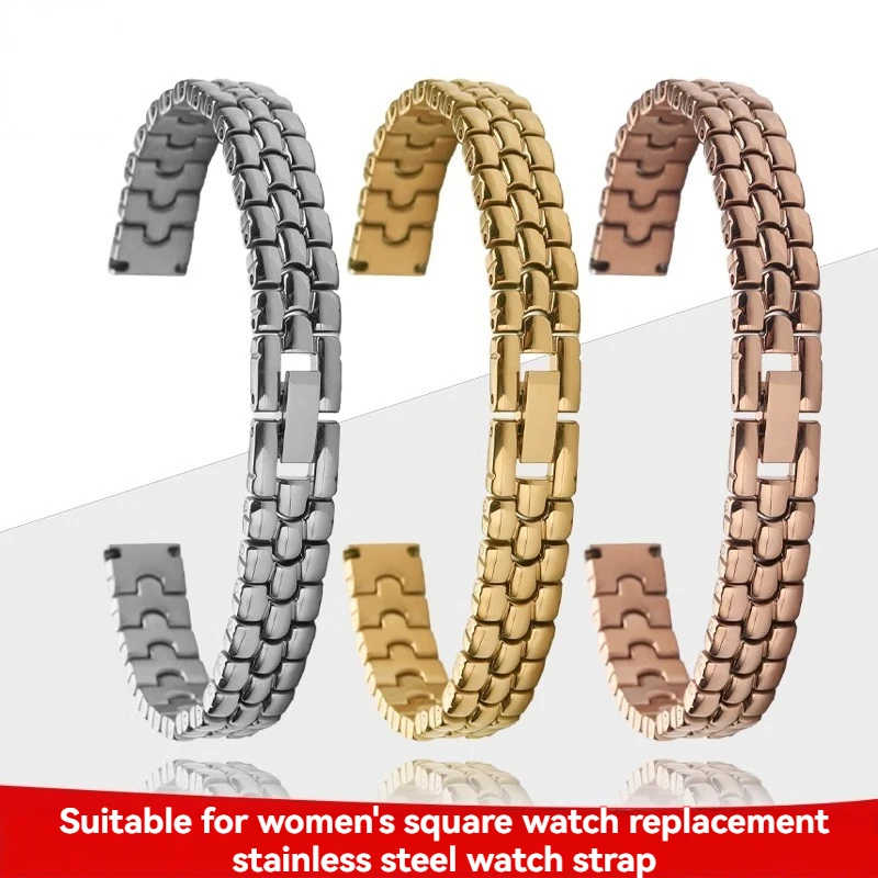 

Ремешок для часов 6 мм, 8 мм, 10 мм, 12 мм, 14 мм, 16 мм, маленький размер, женский, из нержавеющей стали, с сетчатой пряжкой, ультратонкий стальной браслет