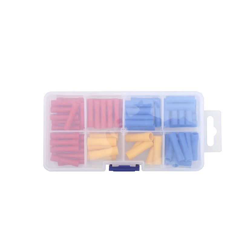 70PCS boxed tube shaped fully insulated quick connect terminal, middle docking connection tube BV1/2/5 cold pressed connection t