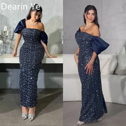 Customized Formal Dress Dearin One-shoulder Column Ankle Length Skirts Sequin Bespoke Occasion Dresses Evening Saudi Arabia Prom