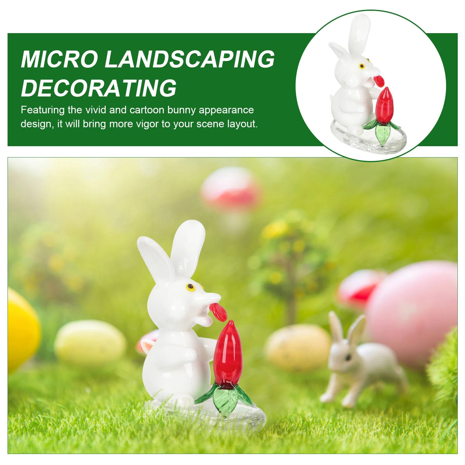 

Mini Glass Bunny Ornament Delicate Desktop Decoration Cartoon Rabbit Figure Home Garden Tea Pet Zodiac Rabbit Glass Bunny