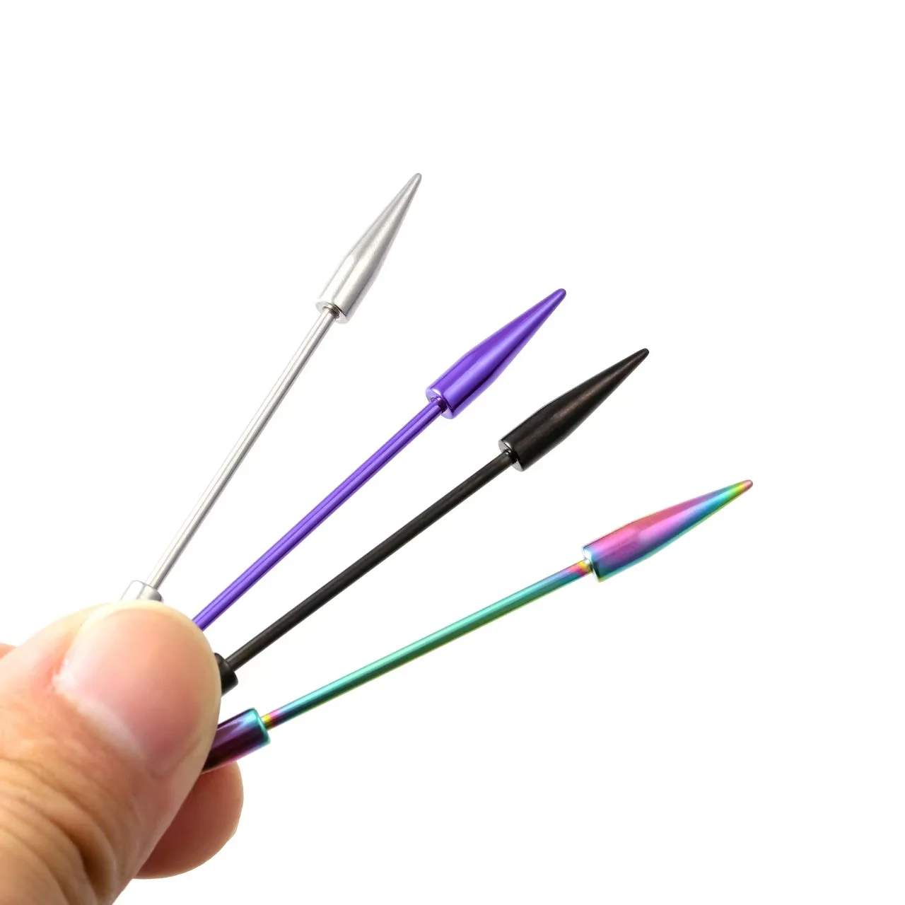 

2pcs Spike Long Surgical Steel Women Men Industrial Barbell Cartilage Earring Helix Body Piercing Jewelry