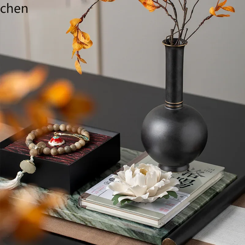 PYH New Chinese Style Tea Room Open Grid High-End Club Niche Living Room Entrance Medieval Chinese Style