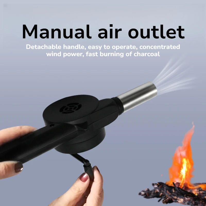Hand Cranked Blower, Manual Outdoor Barbecue Hair Dryer, Small Mini Tool, Camping and Fire Making Supplies, Fan Souffleur Air