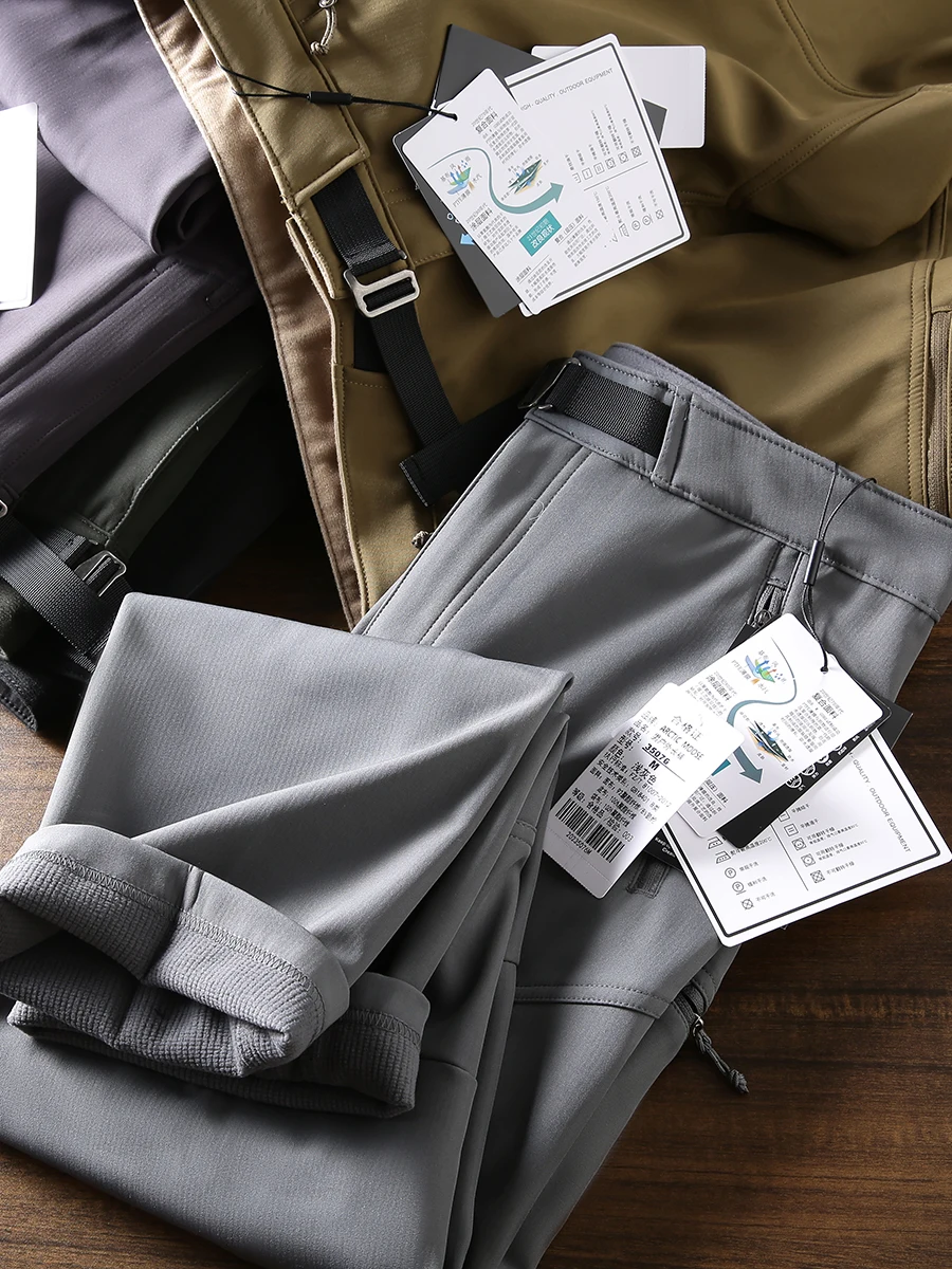 

Мужские уличные брюки с флисовой подкладкой, прямого кроя, ветрозащитные, теплые, с 3D-пошивом, удобные повседневные брюки для отдыха