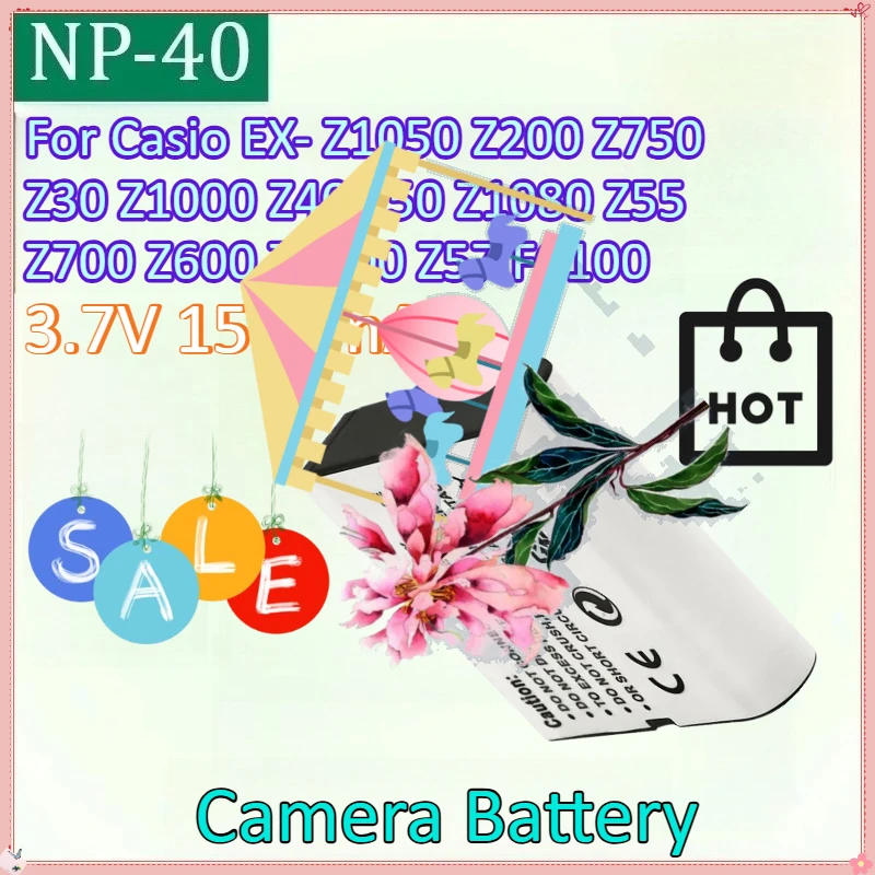 

New NP-40 3.7V 1500mAh Camera Battery CNP40 for Casio EX- Z1050 Z200 Z750 Z30 Z1000 Z40 Z50 Z1080 Z55 Z700 Z600 Z1200 Z57 FC100