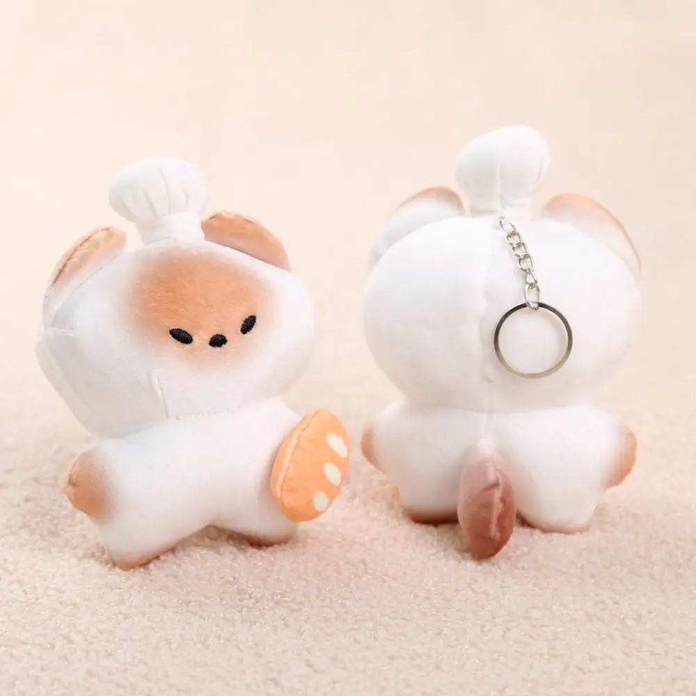 PP algodão animal pão gato chaveiro coleção confortável pelúcia gato chaveiro fofo pendurado saco de pelúcia pingente