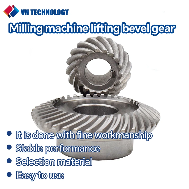 

VNTECH Lifting Helical Gear Turret Milling Machine Parts Bevel Gear Z Axis Screw Accessories C77+96 Size Gear