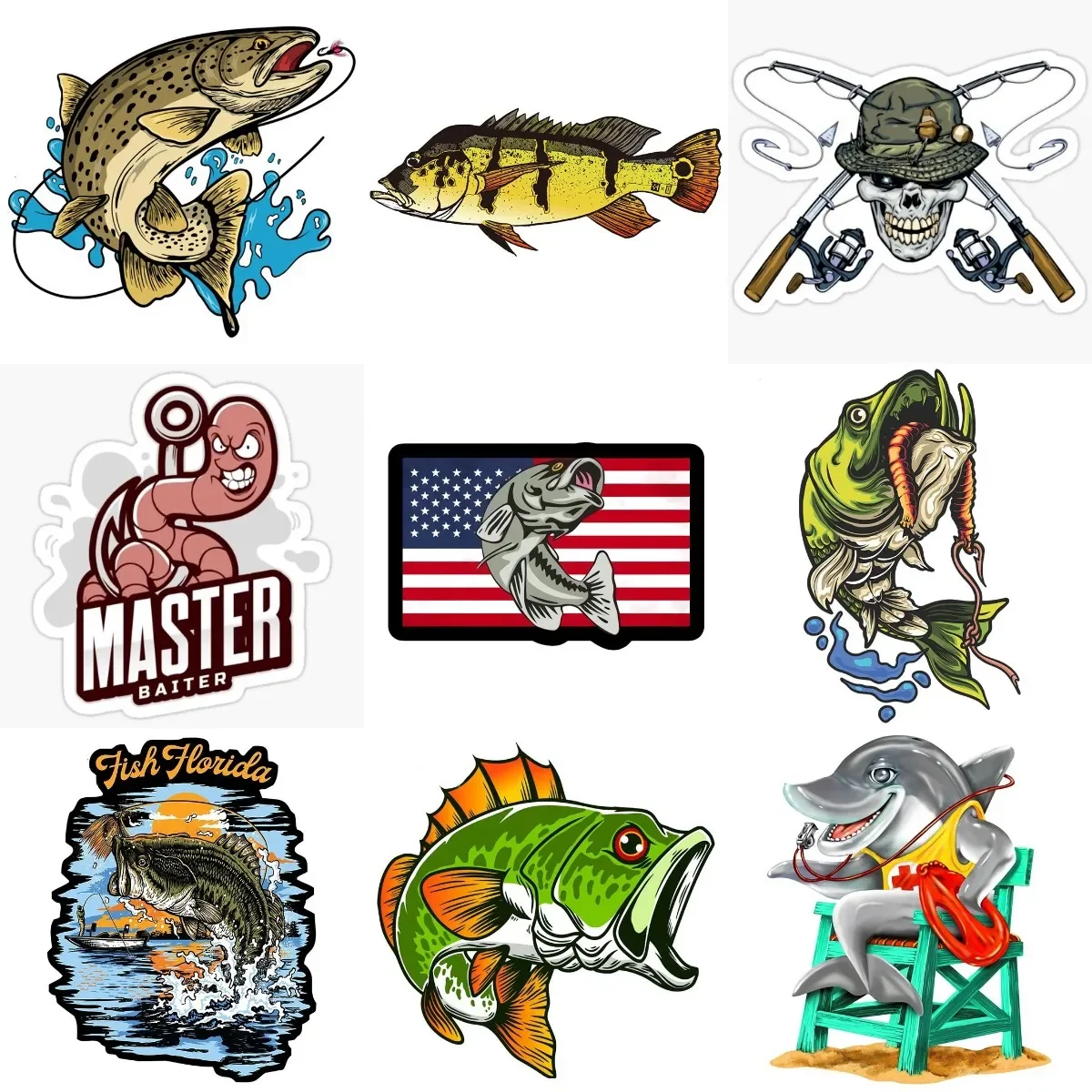 

Fishing Fish Bass Perch Emblem Creative PVC Sticker for Decorate Bumper Car Window Truck Motorcycle Wall Van Decal Accessories