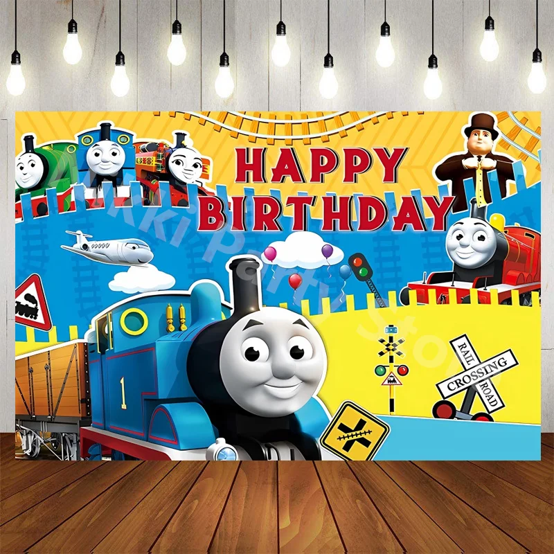 Thomas the Train Birthday Decorations Thomas and His Friends Disposable Tableware Balloons Tablecloth Cups Banner Party Supplies