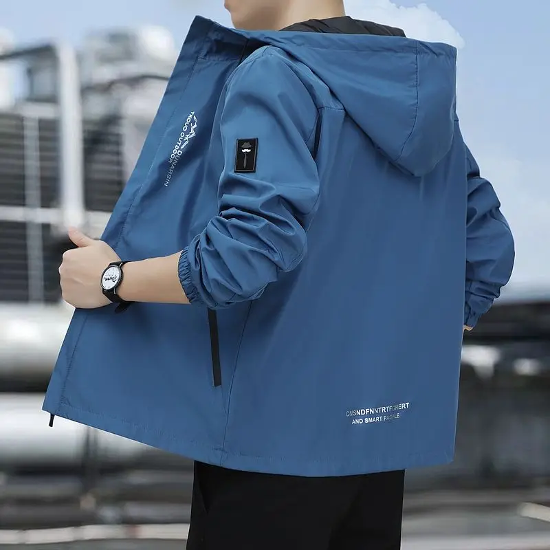 

Men's Coat Versatile Autumn Tops Autumn New Hooded Jacket Casual Windbreaker Jacket