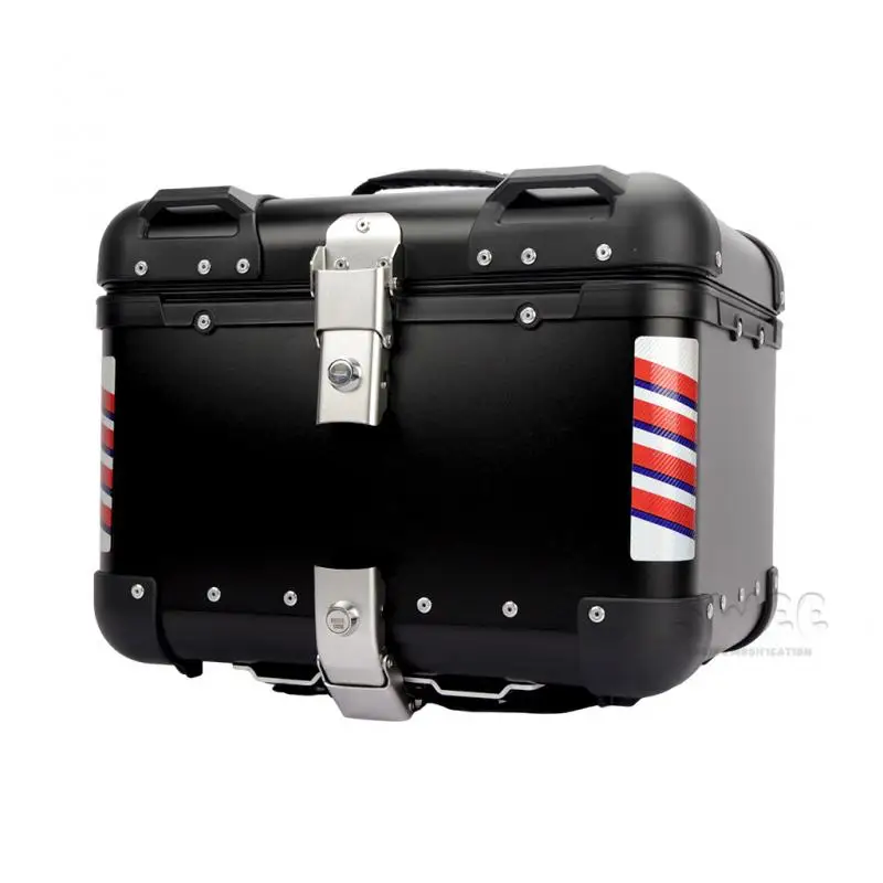 40L/45L Motorcycle Trunk Helmet Box Universal Aluminium Top Tail Rear Luggage Tool Cases Lock  Anti-Collision Electric Scooter