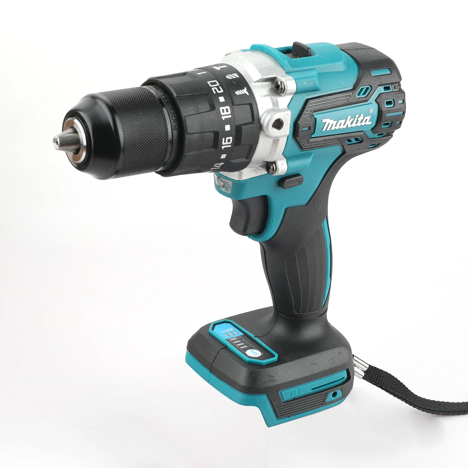 Makita DDF487 13 mm rode en zwarte borstelloze huishoudelijke 18V lithium-ion oplaadklopboormachine, elektrische schroevendraaier met hoog koppel