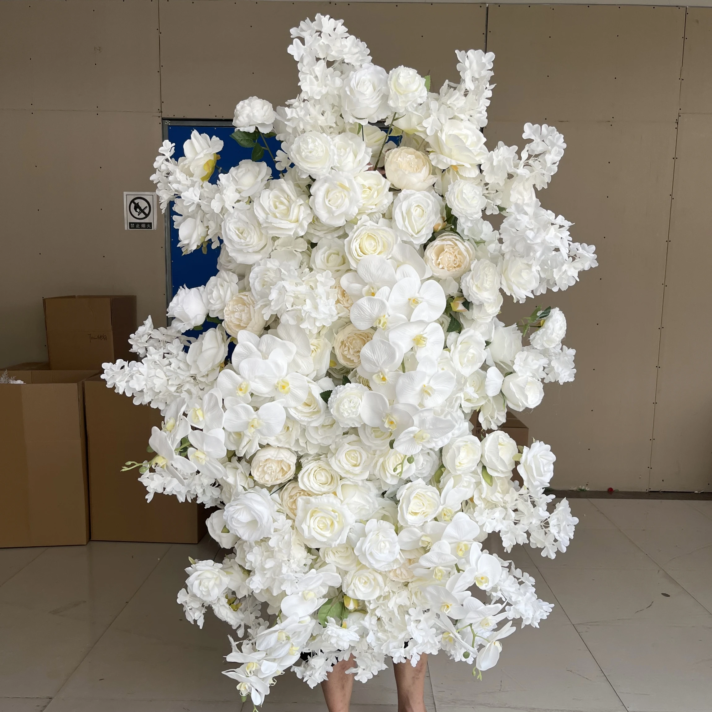 

Wedding Planner White Faux Hydrangeas Everlasting Rose Gold Vase Centerpiece Backdrop Arch Stand Decoration For Party Event