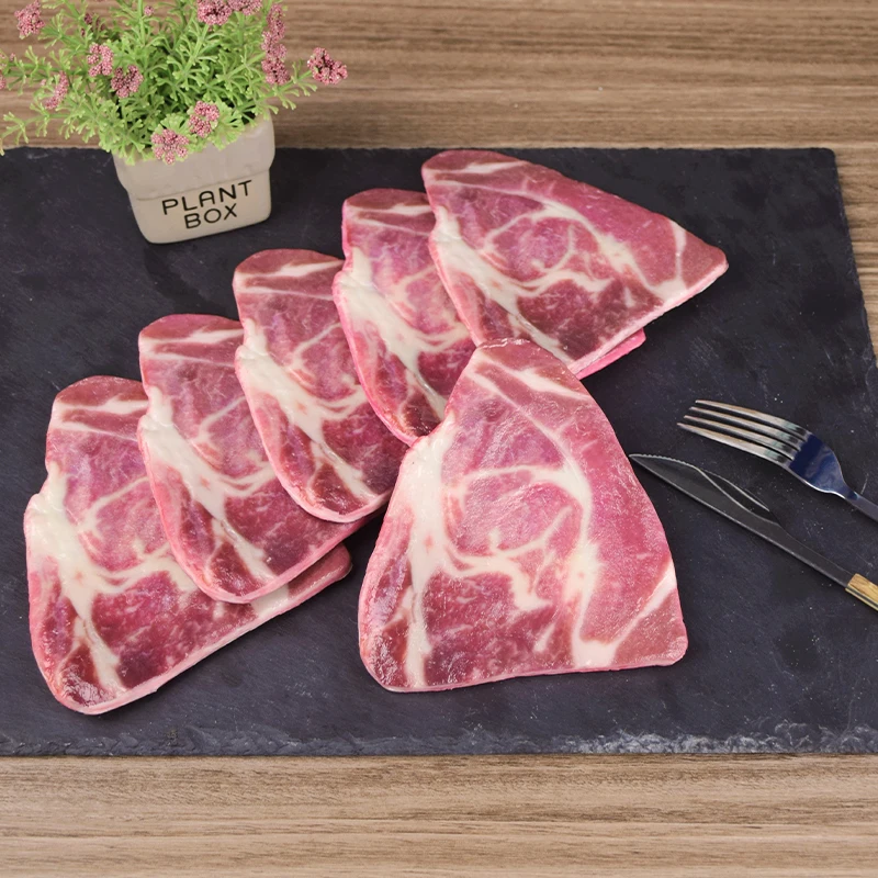 Realistisches gefälschtes geschnittenes Fleisch – einzelnes rohes Rindfleisch/Schweinefleischmodell für die Präsentation von Metzgerladen, Streichwitze, Lebensmittelfotografie und TikTok-Videos – Detail 10