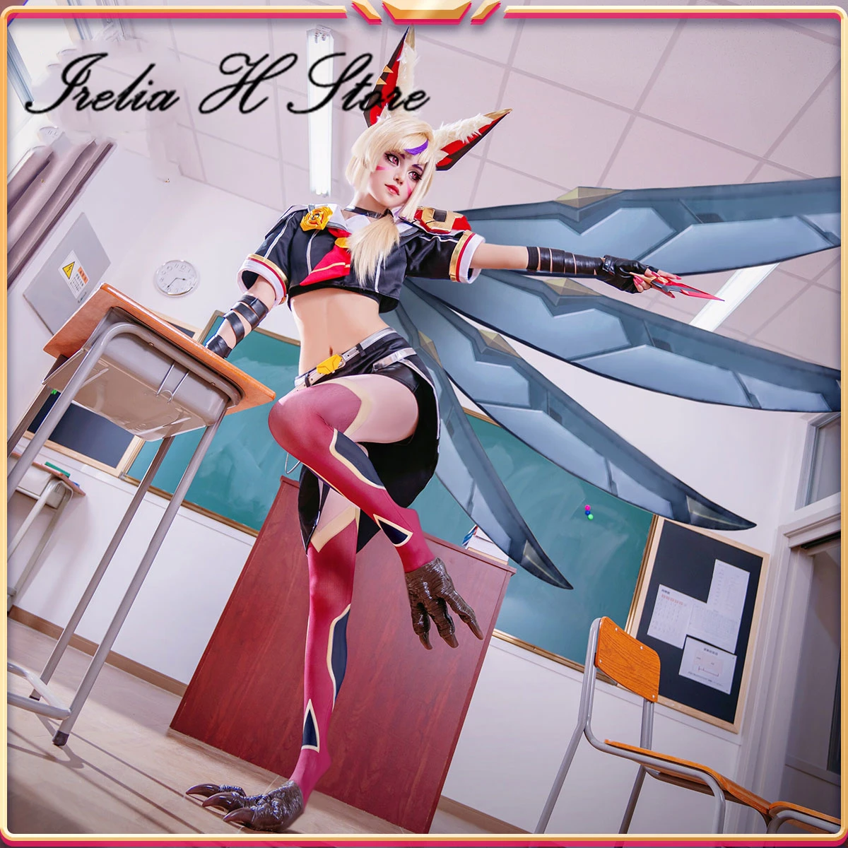 

Irelia H Store LOL Combat Academy Xayah Косплей Костюм женское платье на Хэллоуин женское
