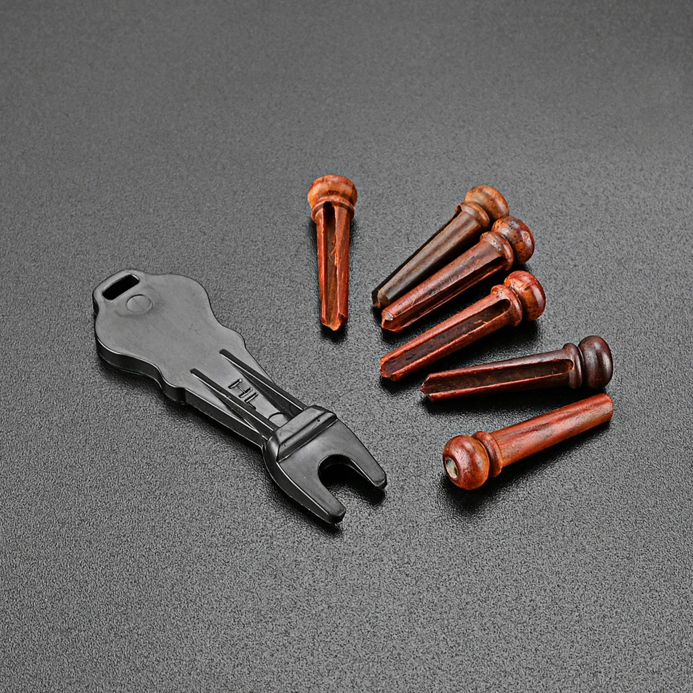 

String Pegs Set Durable Practical Accessories Smooth Safe Material Easy Use Acoustic Guitar Pin Fixing Pegs Bridge Pin Puller
