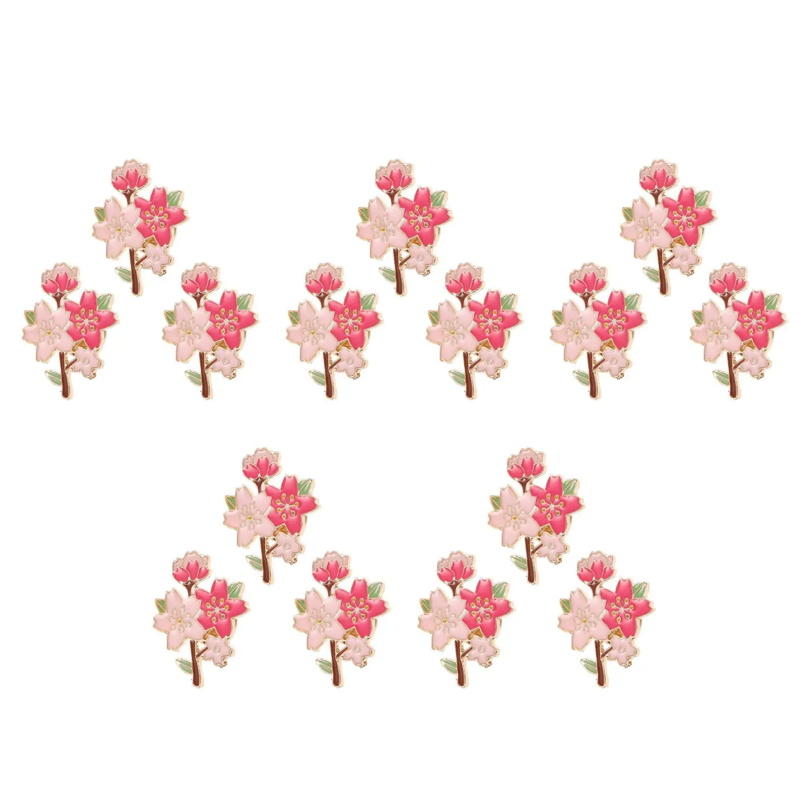 

5pcs 5 PCS Cherry Blossom Brooch Pins for Women Fashion Badge Breastpin Jewelry Bookbag Brooches Large Backpack