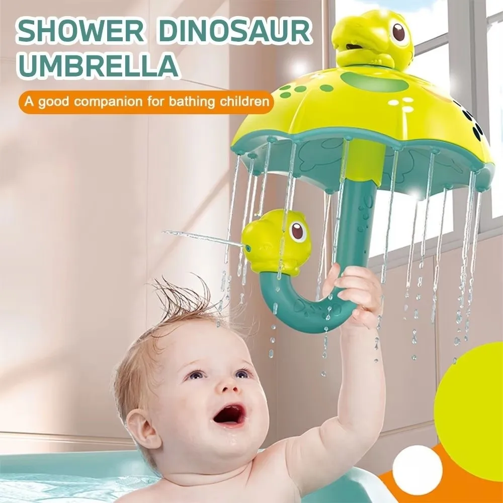 Nowatorski parasol do kąpieli w kształcie dinozaura z obrotowym spryskiwaczem do wody do zabawy w wodzie w wannie