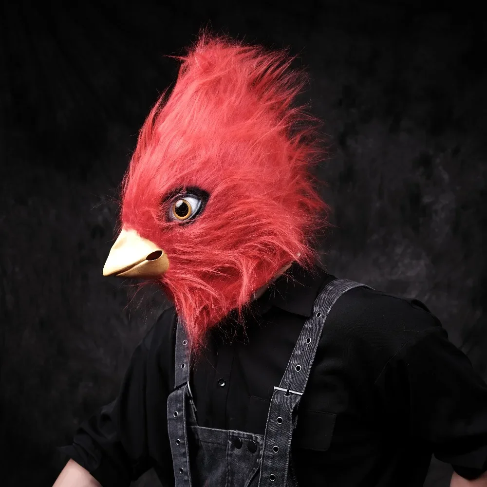 

Animal Red Plush Angry Bird Latex Mask for Carnival Party Costume Accessories Funny Mask Halloween Christmas Cosplay Mask