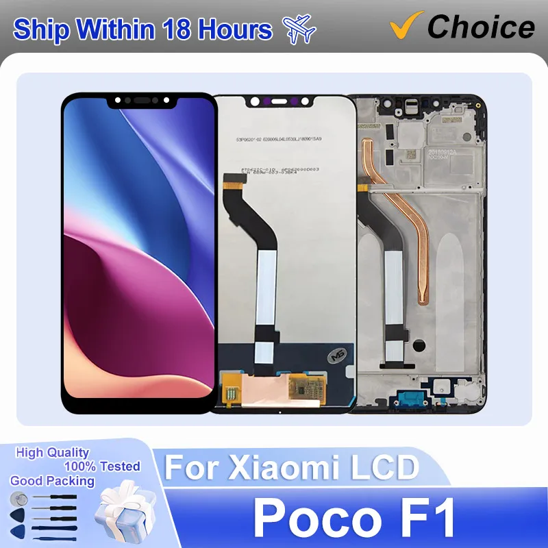 For Xiaomi Pocophone F1 LCD Display Touch Screen Digitizer For MI POCO F1 LCD M1805E10A Display Replacement Parts