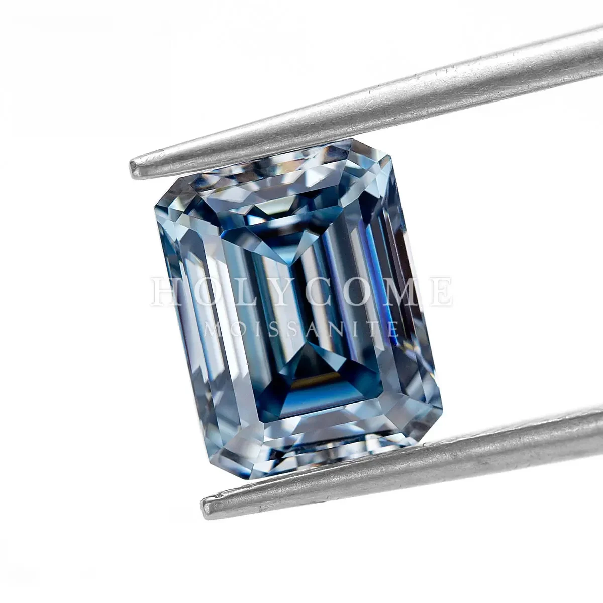 

2024 Hot Sale Fancy Vivid Blue Color Emerald Cut Moissanite Fashion Jewelry Loose Moissanite Gemstone Blue Synthetic Moissanite