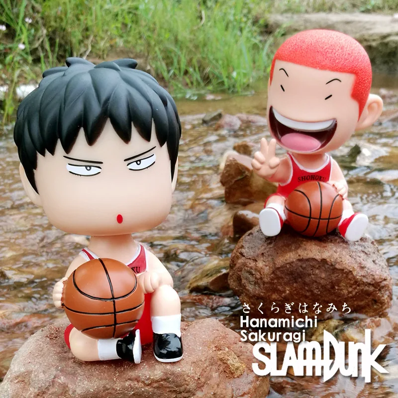 Cartoon Slam Dunk Car Interior Decoration Hanamichi Sakuragi Action Figure Bobblehead Toy 12cm Ornament Auto Accessories Gifts