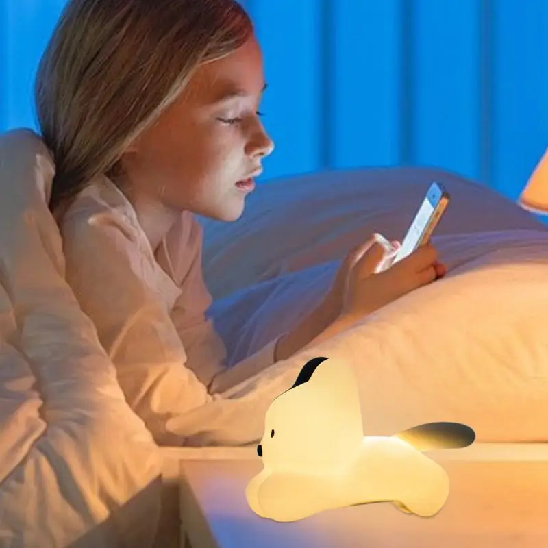 Silicone Night Light for Kids Soft Silicone Cat Design Night Light Rechargeable Children's Room Decor Portable Sleep Night Lamp